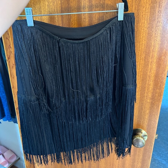 Black Fringed Skirt - Picture 4 of 4